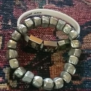 2 bracelets: Avengers & silver rock